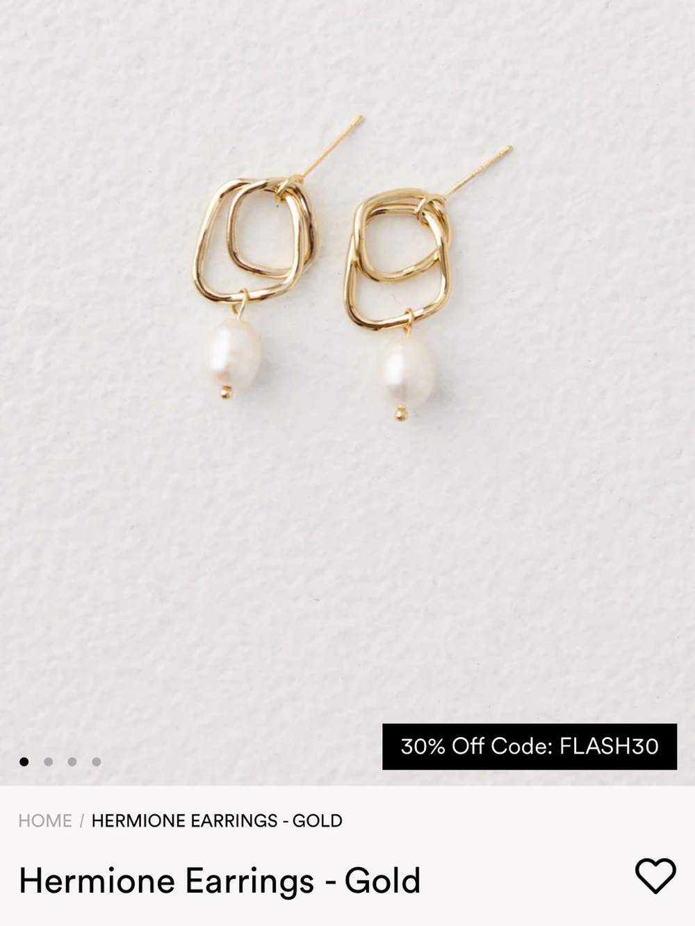 Peppermayo Gold Hoop Pearl Drop Earrings - Gold and White
